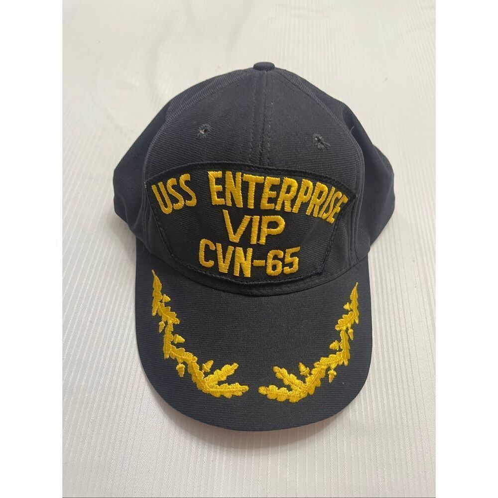 USS Enterprise VIP CVN-65 Vintage Navy Blue Snaback Hat One Size